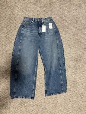 Good American Indigo Light Blue Denim Jeans - Barrel jeans